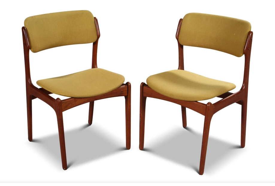 Choose Fabric***6 REFINISHED Danish Mid Century Modern teak chairs by Erik Buch, model 49