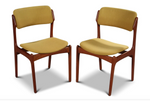 6 RESTORED will be REUPHOLSTERED Danish MCM teak chairs by Erik Buch #49 13