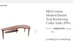 REFINISHED Mid Century Modern Coffee Table Free-Form Shaped 11