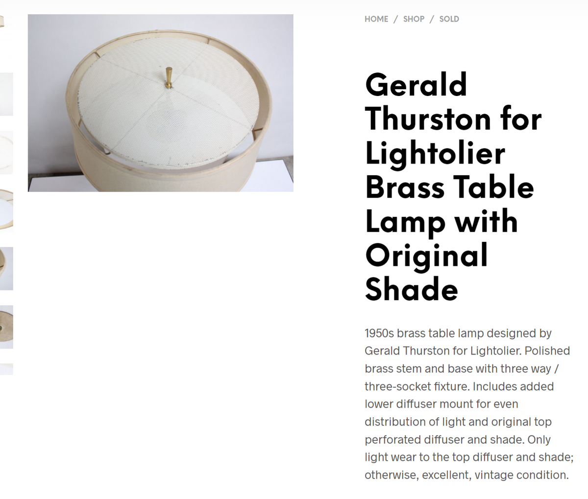 Set of 2 Mid Century Modern Table Lamps by Gerald Thurston for Lightolier
