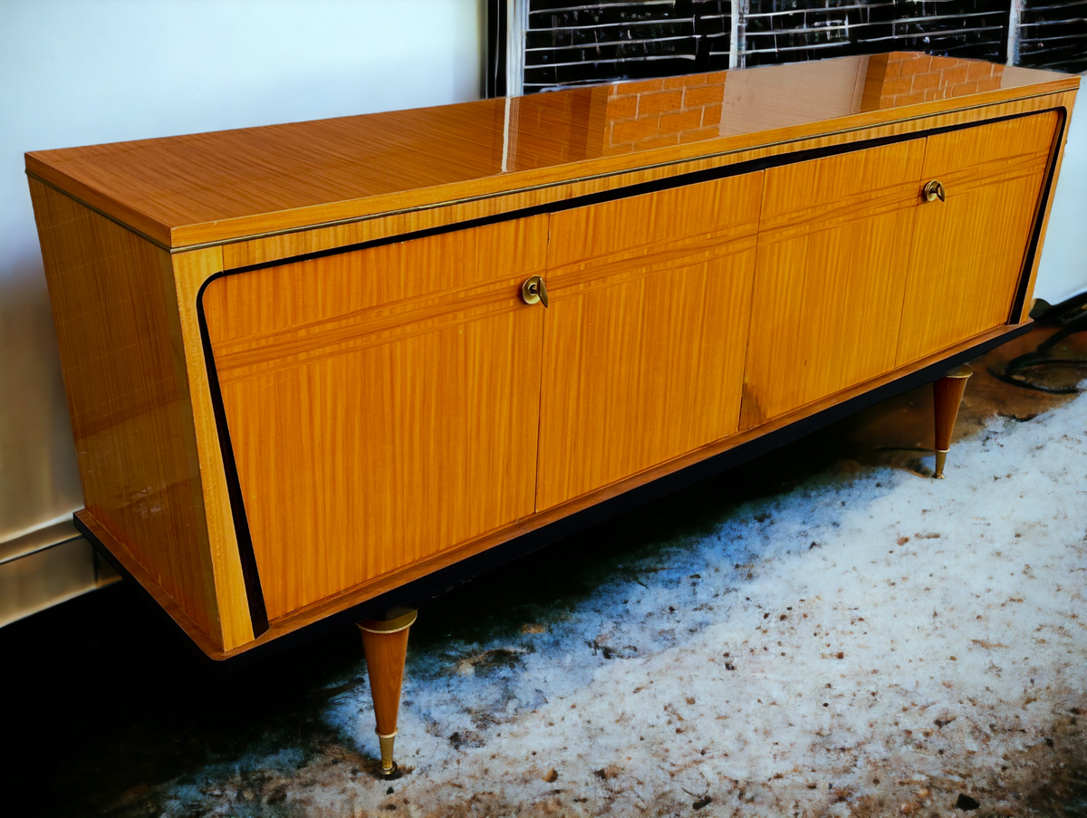 Exquisite French Mid Century Modern Sideboard Buffet Large 94.5