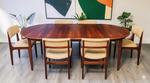 REFINISHED Danish MCM Rosewood Table Round w 2 Leaves by J.Andersen, 47
