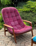 Reserved for C.A.***Will be REFINISHED REUPHOLSTERED MCM Teak Scoop Lounge Chair by Huber 1