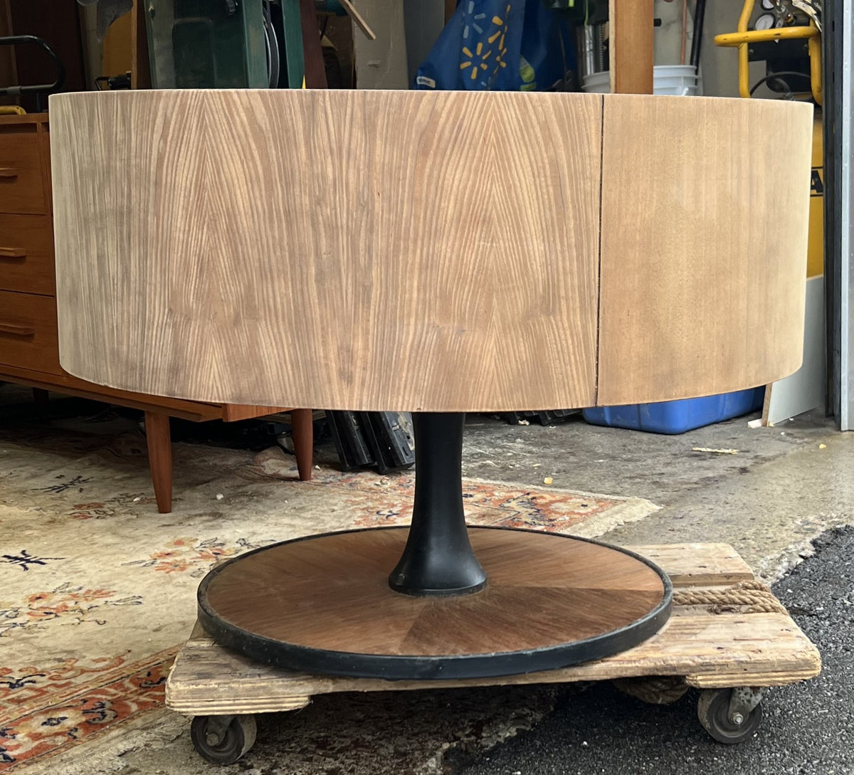 REFINISHED MCM Electrohome Circa 75 Model 703 Circular Stereo Console w Speakers