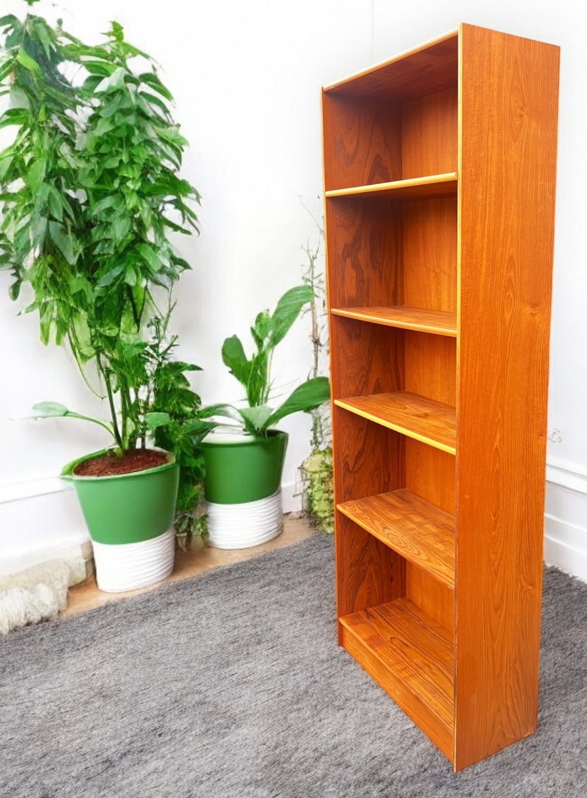 RESTORED Danish Mid Century Modern Teak Bookcase  H 76