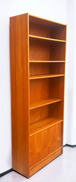 RESTORED Danish Mid Century Modern Teak Bookcase w doors  H 76
