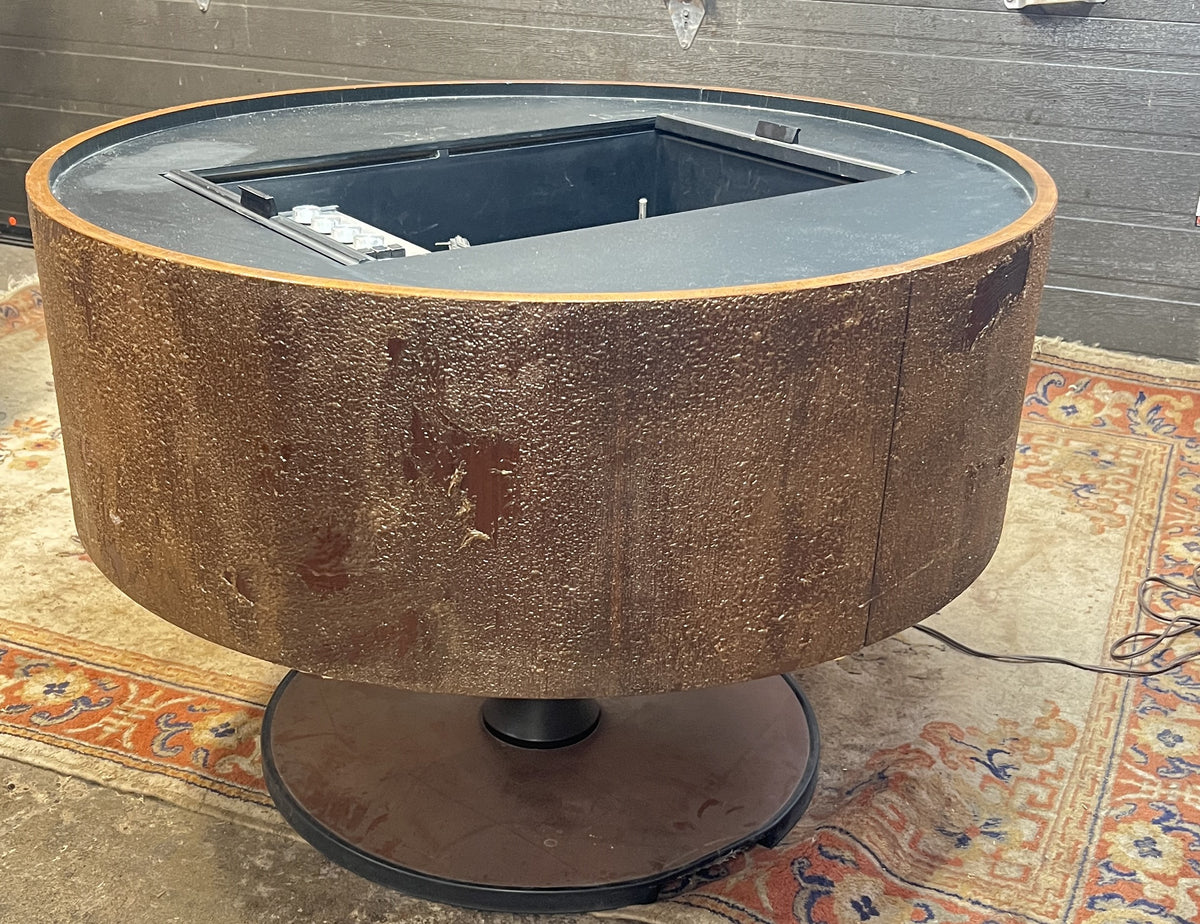 REFINISHED MCM Electrohome Circa 75 Model 703 Circular Stereo Console w Speakers