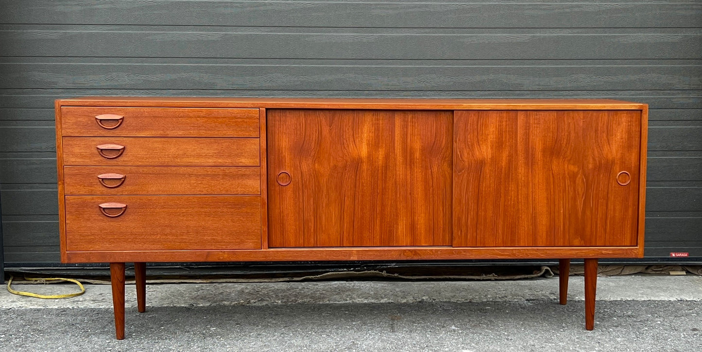 REFINISHED Danish Mid Century Teak Sideboard by Kai Kristiansen 71"