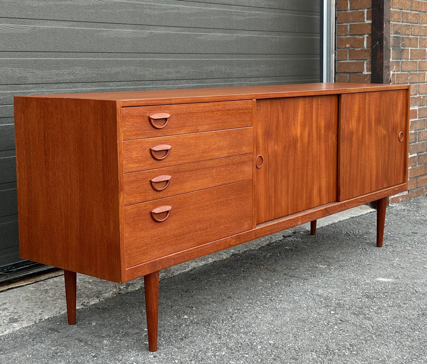 REFINISHED Danish Mid Century Teak Sideboard by Kai Kristiansen 71"