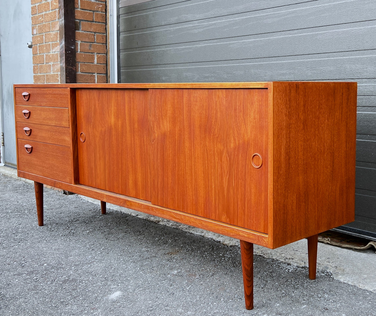 REFINISHED Danish Mid Century Teak Sideboard by Kai Kristiansen 71