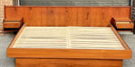 REFINISHED Mid Century Modern Teak Bed w Floating Nightstands King 12