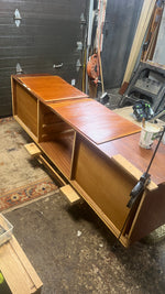 REFINISHED MCM teak sideboard with tambour doors by RS Associates 78