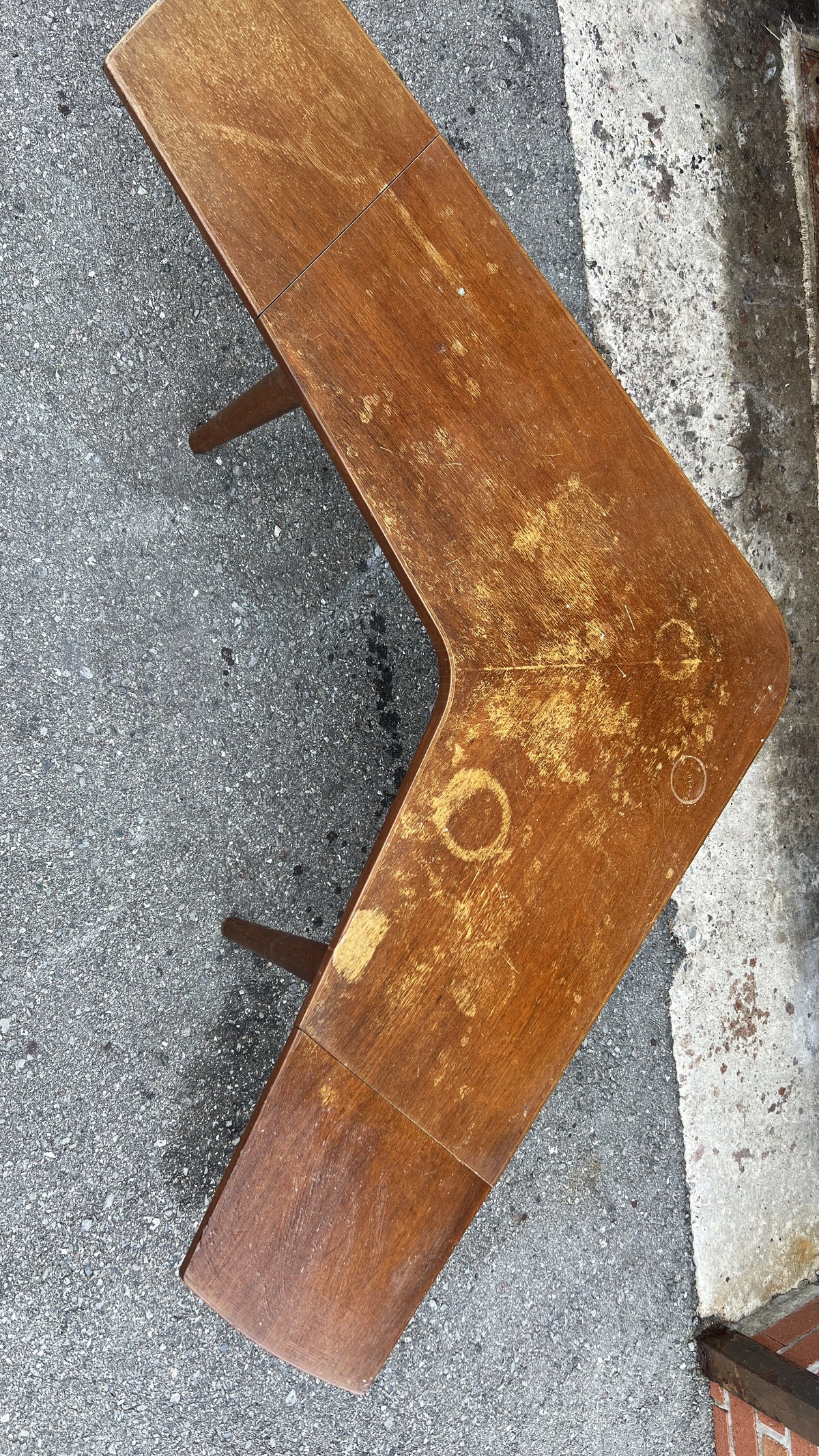 REFINISHED Danish Mid Century Modern Teak Boomerang Extension Coffee Table