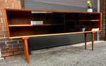 RESTORED Danish MCM Teak Display w Finished Back Narrow 72.75