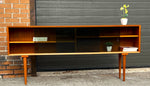 RESTORED Danish MCM Teak Display w Finished Back Narrow 72.75