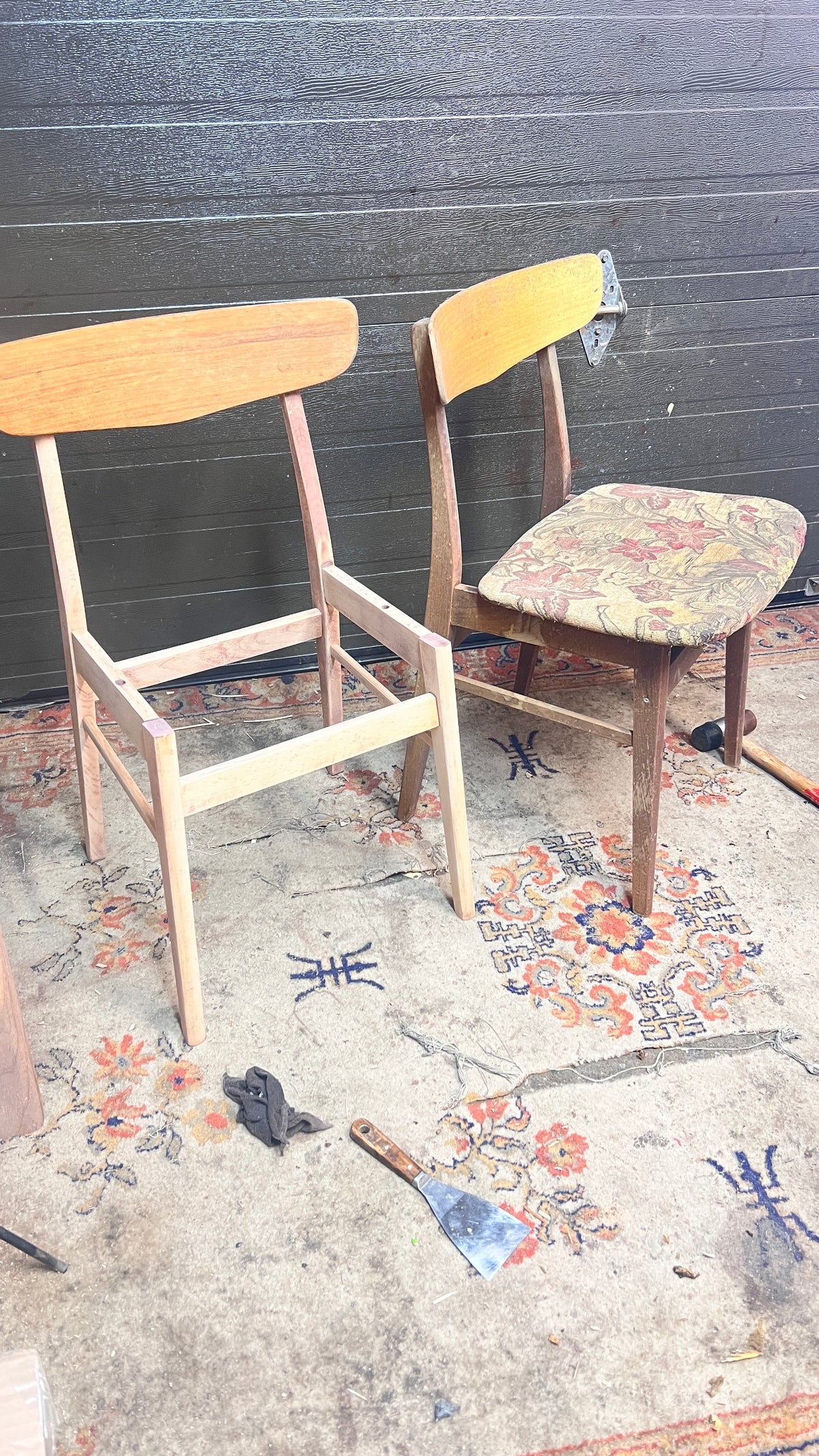 4 REFINISHED REUPHOLSTERED Danish Mid Century Modern Teak Chairs by Farstrup