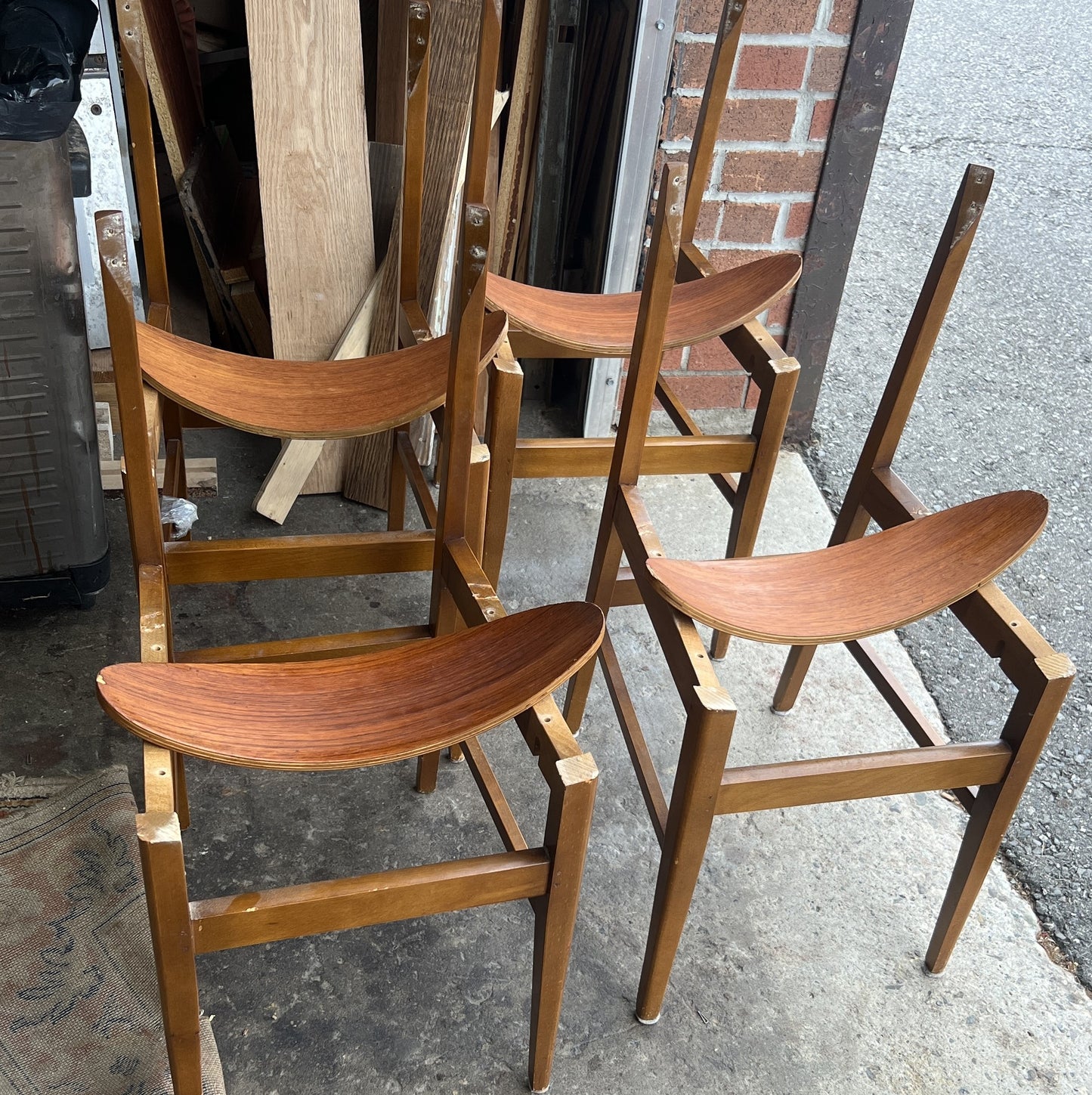 4 RESTORED Danish Mid Century Modern Teak Chairs by Farstrup