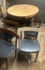 REFINISHED REUPHOLSTERED Danish MCM ROUNDETTE Teak Table & 4 Chairs (4-legged) by Hans Olsen 18