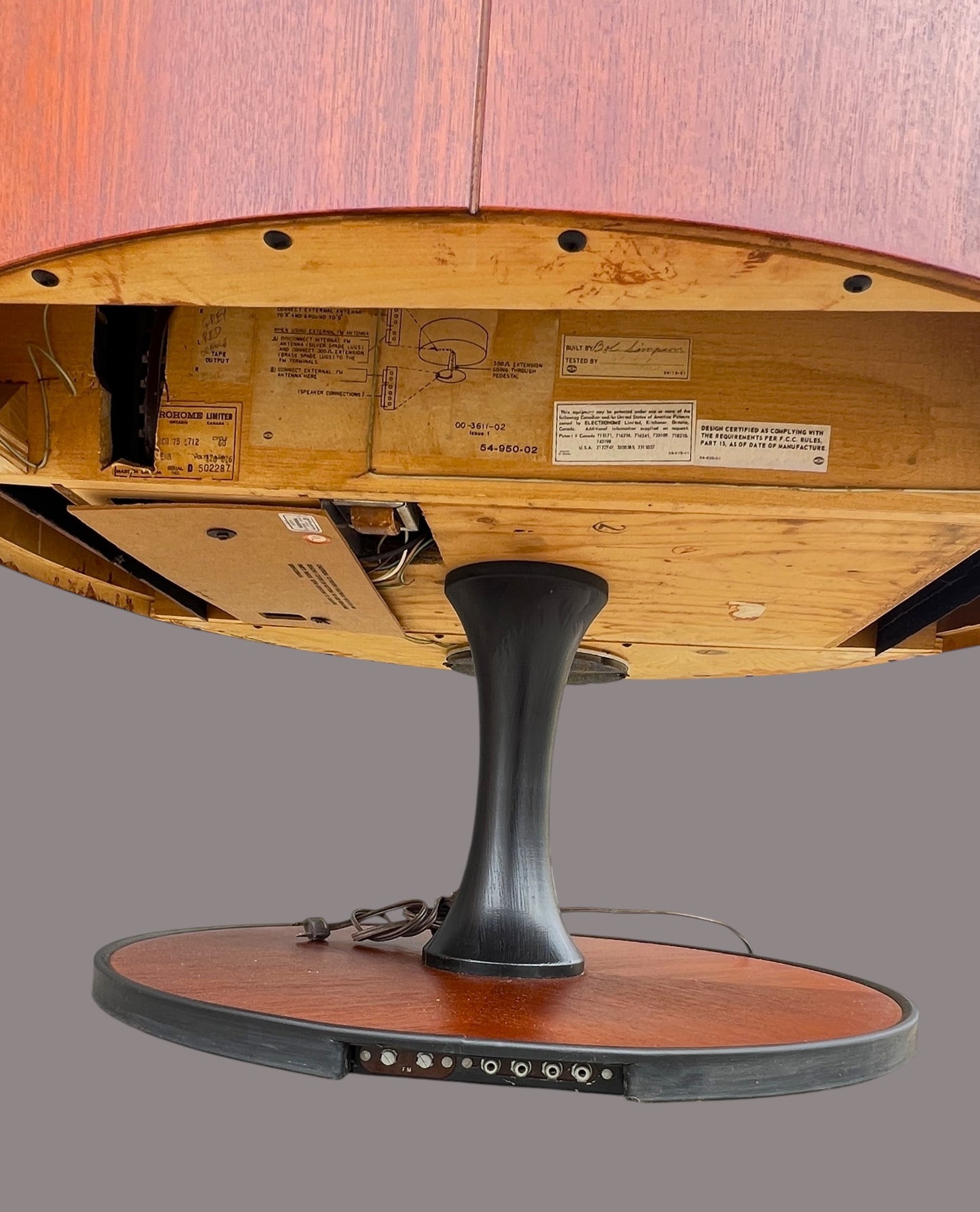 REFINISHED MCM Electrohome Circa 75 Model 703 Circular Stereo Console w Speakers