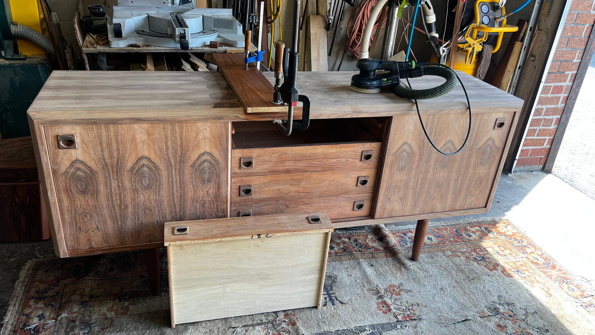 REFINISHED Danish Mid Century Modern Rosewood Sideboard 70