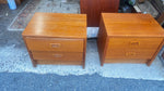 REFINISHED Mid Century Modern Teak Queen Bed w Nightstands & Dresser 15
