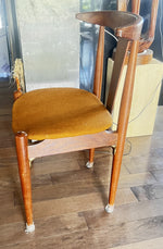 6 REFINISHED will be REUPHOLSTERED Danish MCM Cowhorn Teak Chairs 24