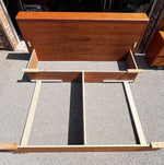 REFINISHED Mid Century Modern Teak King Bed w 2 Night Stands & Storage Drawers 10