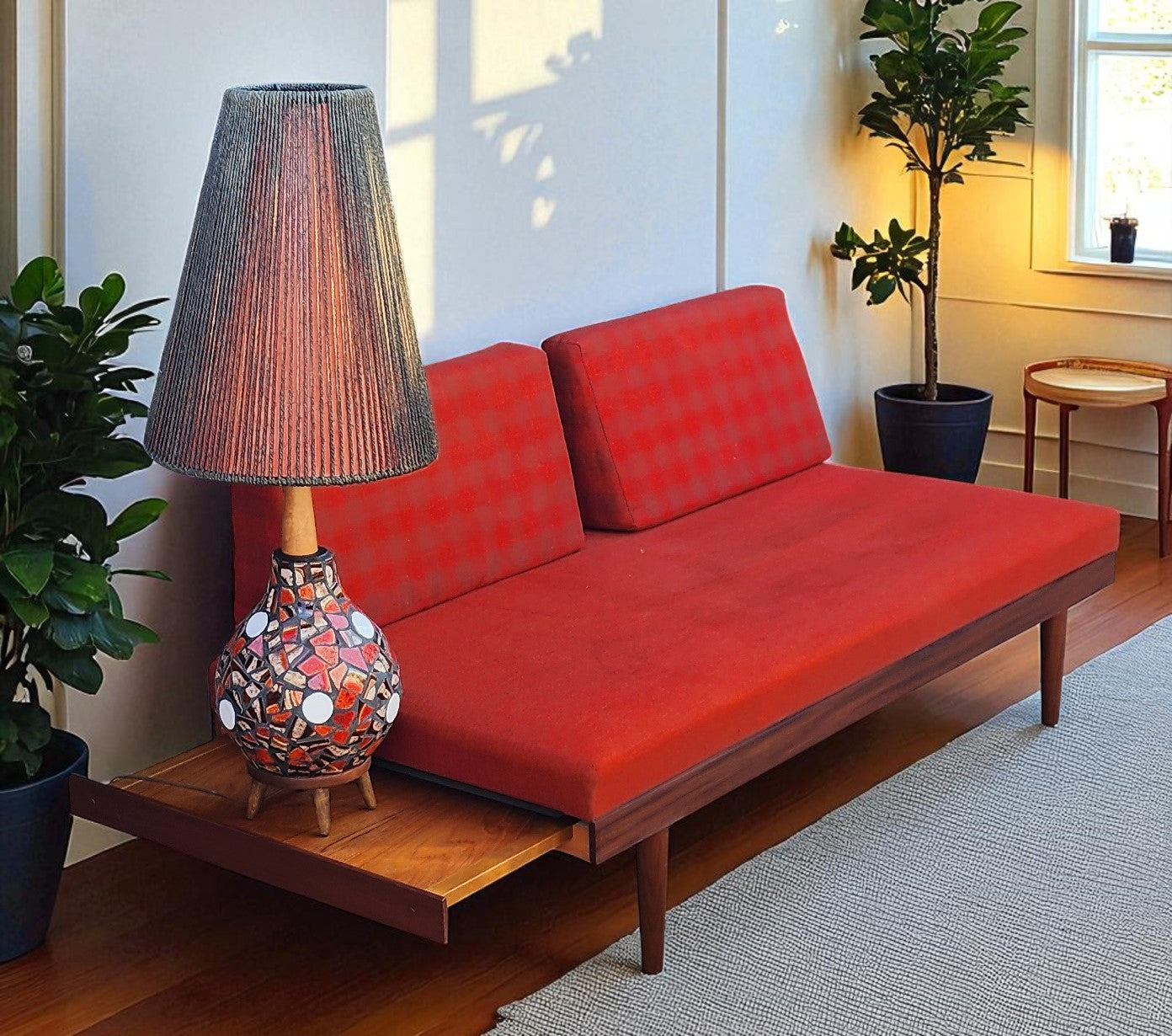 REFINISHED MCM Teak Svane Daybed by I. Relling w Pullout Side Tables