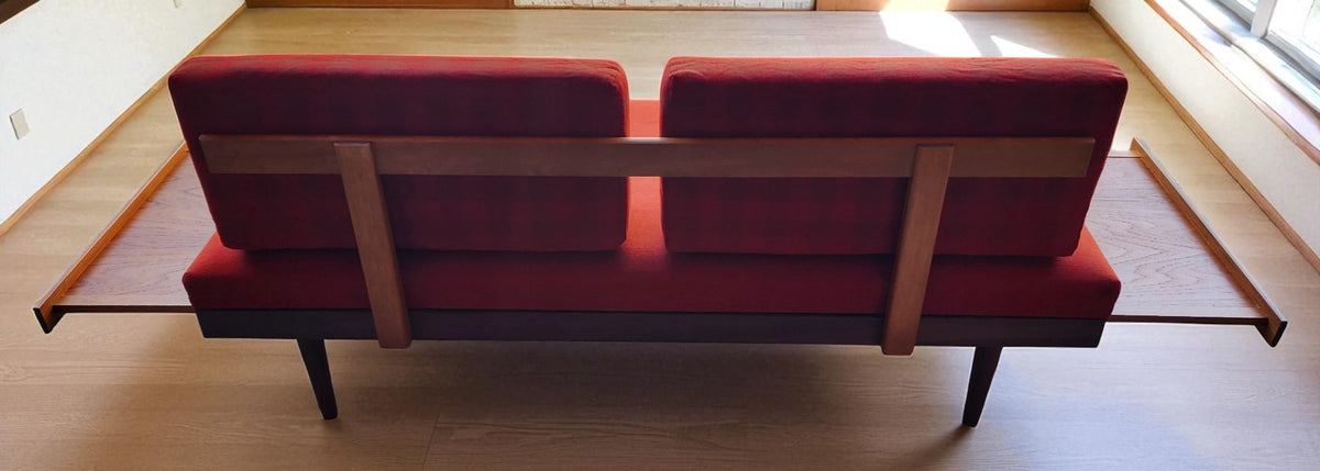 REFINISHED MCM Teak Svane Daybed by I. Relling w Pullout Side Tables
