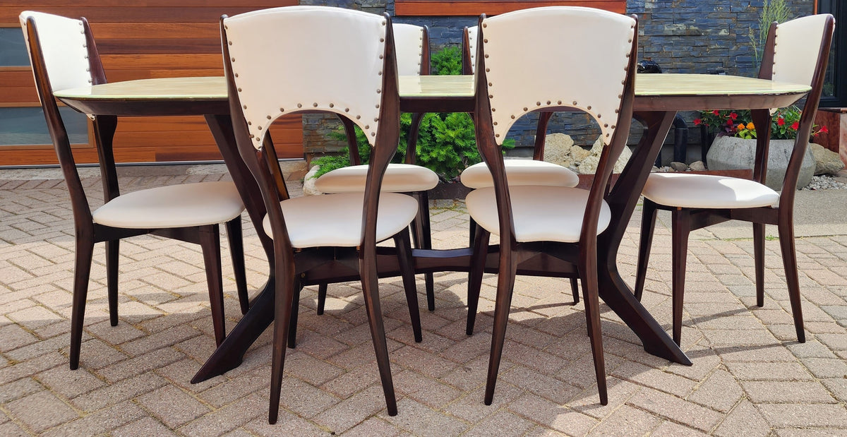 Italian Mid-Century Modern Dining Table & 6 Chairs by Carlo De Carli