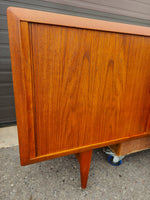 REFINISHED Danish Mid Century Modern Teak Tambour Credenza by Kofod Larsen 83