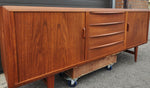 REFINISHED Danish Mid Century Modern Teak Tambour Credenza by Kofod Larsen 83