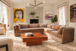 MCM Selig L-Shaped Sectional Sofa Playpen Style, Iconic Camel Velvet 2