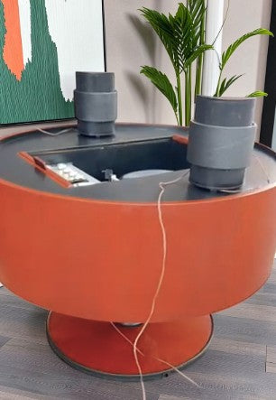 REFINISHED MCM Electrohome Circa 75 Model 703 Circular Stereo Console w Speakers