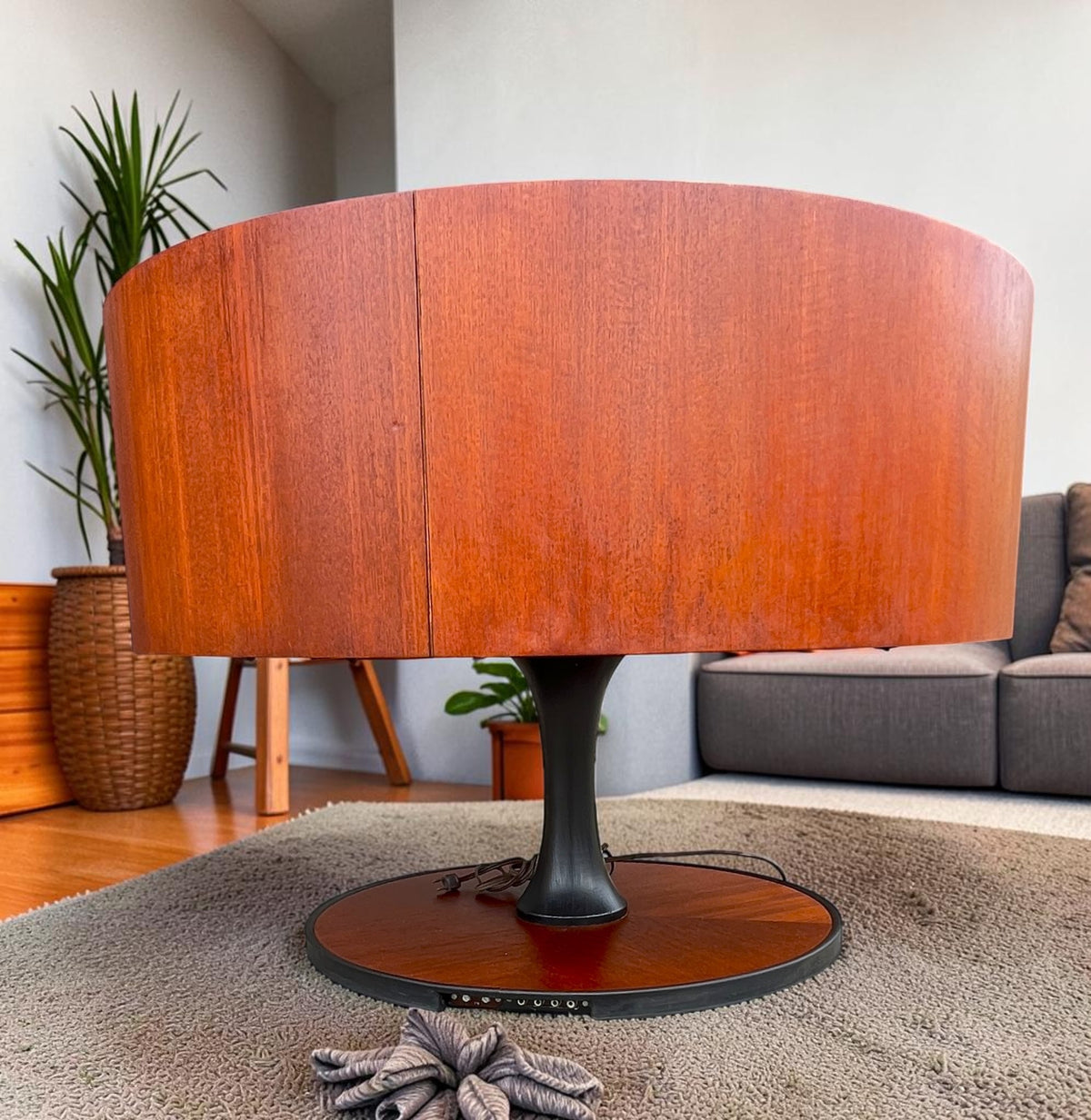 REFINISHED MCM Electrohome Circa 75 Model 703 Circular Stereo Console w Speakers