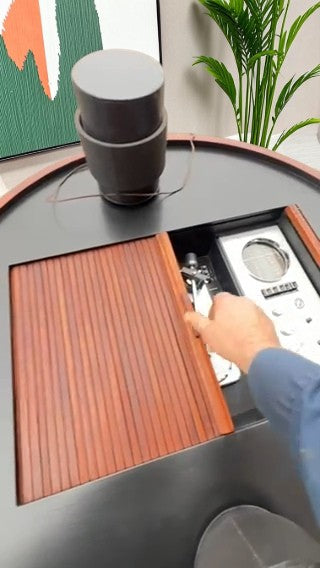 REFINISHED MCM Electrohome Circa 75 Model 703 Circular Stereo Console w Speakers