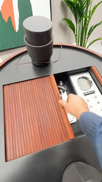 REFINISHED MCM Electrohome Circa 75 Model 703 Circular Stereo Console w Speakers 12