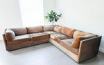 MCM Selig L-Shaped Sectional Sofa Playpen Style, Iconic Camel Velvet 4