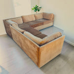 MCM Selig L-Shaped Sectional Sofa Playpen Style, Iconic Camel Velvet 7