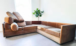 MCM Selig L-Shaped Sectional Sofa Playpen Style, Iconic Camel Velvet 8