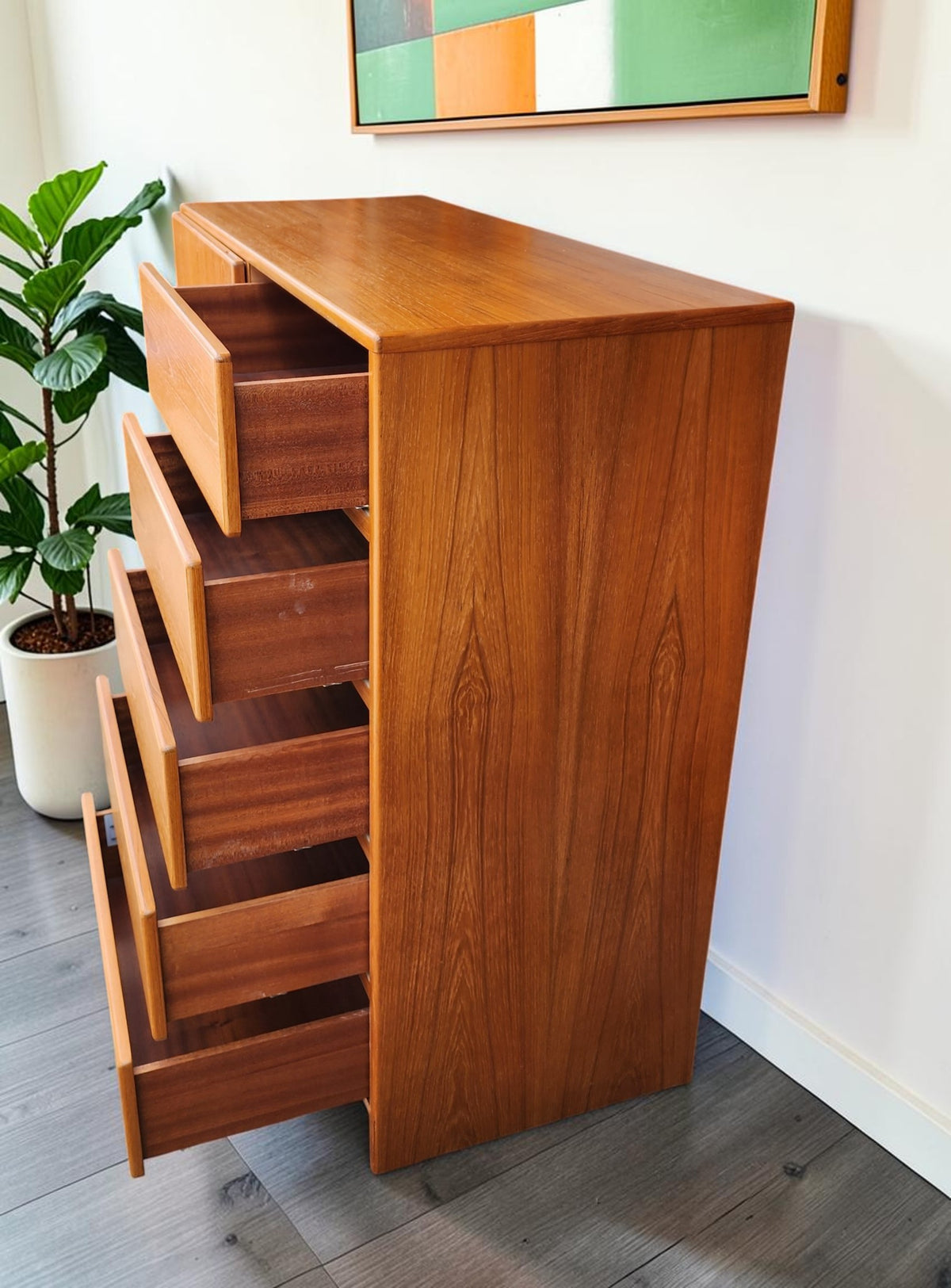 Mid Century Modern Teak Wardrobe or Gentleman's Chest 48