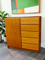 Mid Century Modern Teak Wardrobe or Gentleman's Chest 48