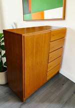 Mid Century Modern Teak Wardrobe or Gentleman's Chest 48