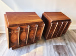 2 REFINISHED Mid Century Modern Walnut Brutalist Nightstands by Tobago 11