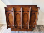 2 REFINISHED Mid Century Modern Walnut Brutalist Nightstands by Tobago 6