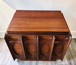 2 REFINISHED Mid Century Modern Walnut Brutalist Nightstands by Tobago 7