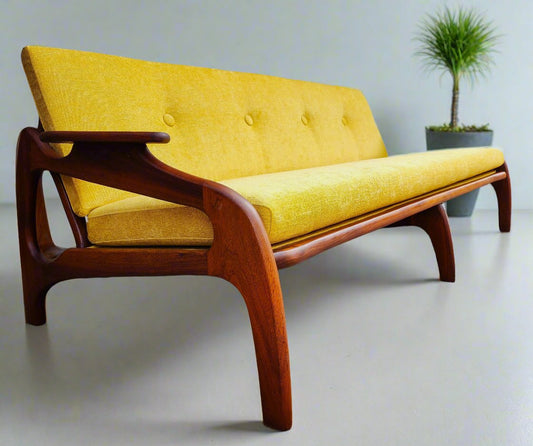 REFINISHED REUPHOLSTERED Mid Century Modern  Adrian Pearsall Sofa 80"