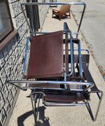 2 vintage Mid Century Modern Wassily chairs by Marcel Breuer for Knoll in brown leather 10