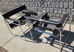 2 vintage Mid Century Modern Wassily chairs by Marcel Breuer for Knoll in brown leather 8
