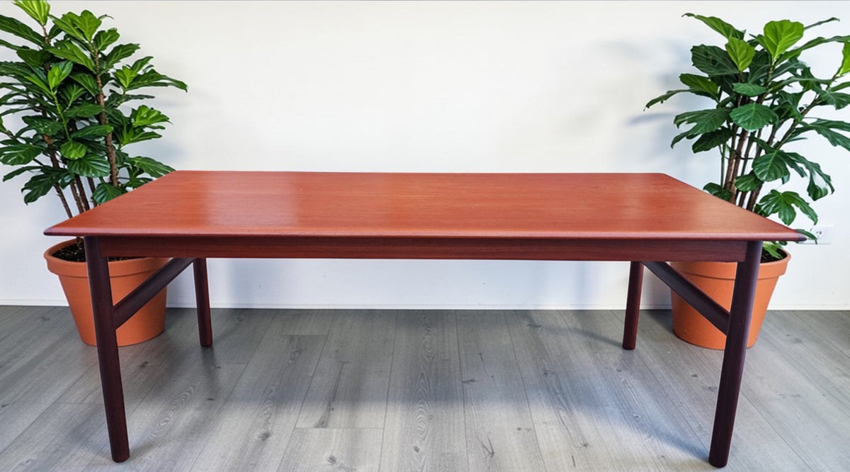 REFINISHED Mid Century Modern Teak Coffee Table, Norway, 50